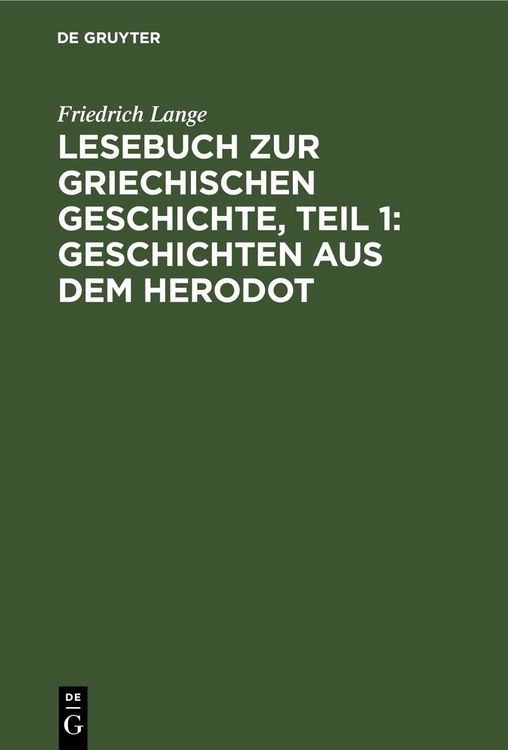 Produktbild: Lesebuch zur Griechischen Geschichte, Teil 1: Geschichten aus dem Herodot