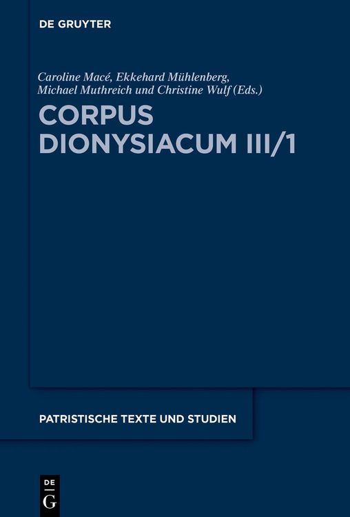 Produktbild: Corpus Dionysiacum III/1