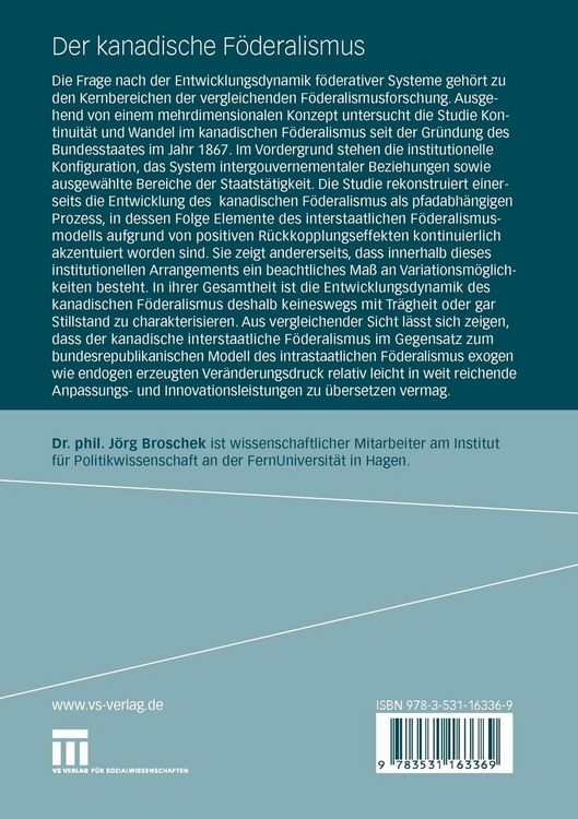 Produktbild: Der kanadische F&ouml;deralismus