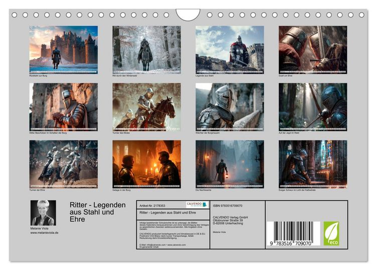 Produktbild: Ritter - Legenden aus Stahl und Ehre (Wandkalender 2026 DIN A4 quer), CALVENDO Monatskalender