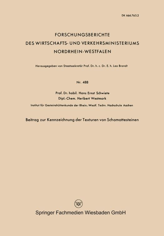 Produktbild: Beitrag zur Kennzeichnung der Texturen von Schamottesteinen