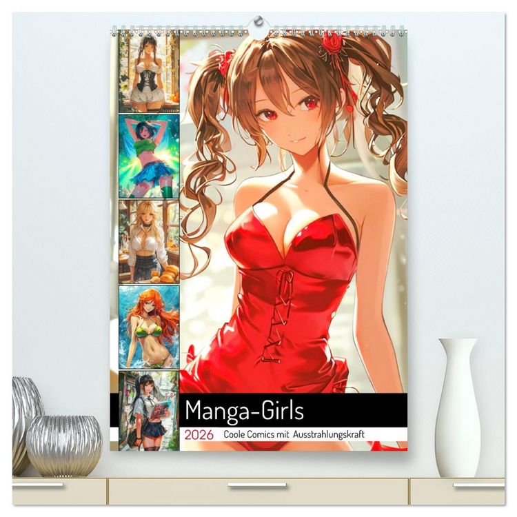 Produktbild: Manga-Girls. Coole Comics mit Ausstrahlungskraft (hochwertiger Premium Wandkalender 2026 DIN A2 hoch), Kunstdruck in Hochglanz