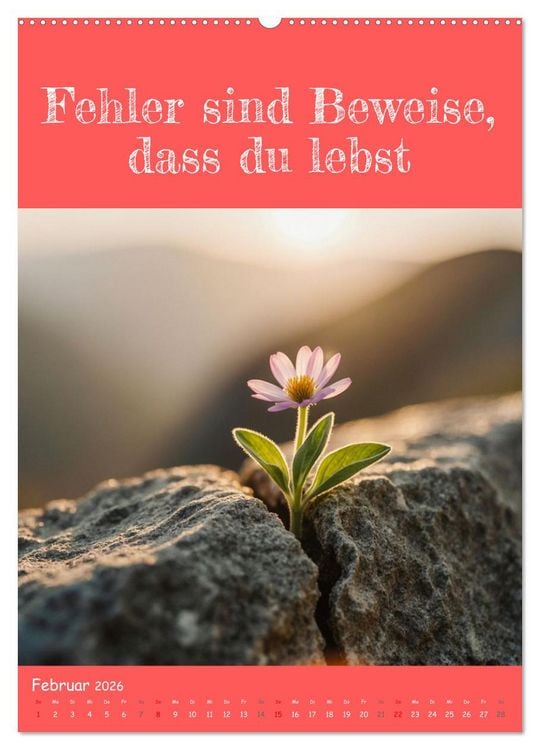 Produktbild: Positiv denken - Kalender f&uuml;r mehr Selbstvertrauen (Wandkalender 2026 DIN A2 hoch), CALVENDO Monatskalender