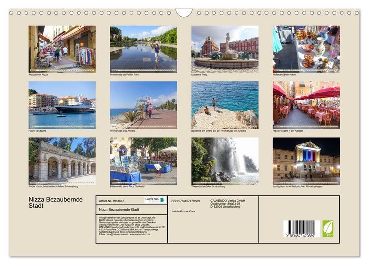 Produktbild: Nizza Bezaubernde Stadt (Wandkalender 2026 DIN A3 quer), CALVENDO Monatskalender