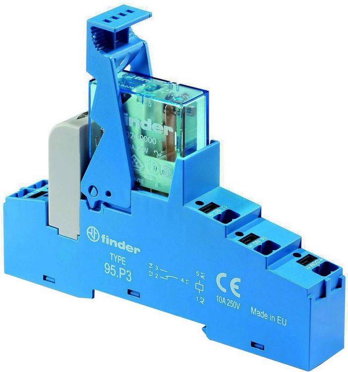 Produktbild: Finder 48.P3.7.024.0050 Relaisbaustein Nennspannung: 24 V/DC Schaltstrom (max.): 10 A 1 Wechsler 1 St.
