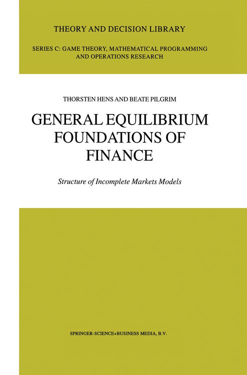 Produktbild: General Equilibrium Foundations of Finance
