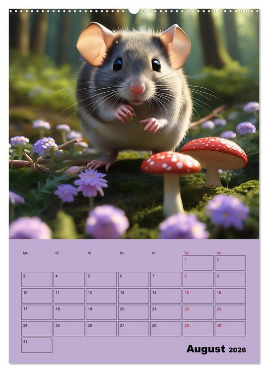 Produktbild: Tierkinder im Zauberwald (hochwertiger Premium Wandkalender 2026 DIN A2 hoch), Kunstdruck in Hochglanz