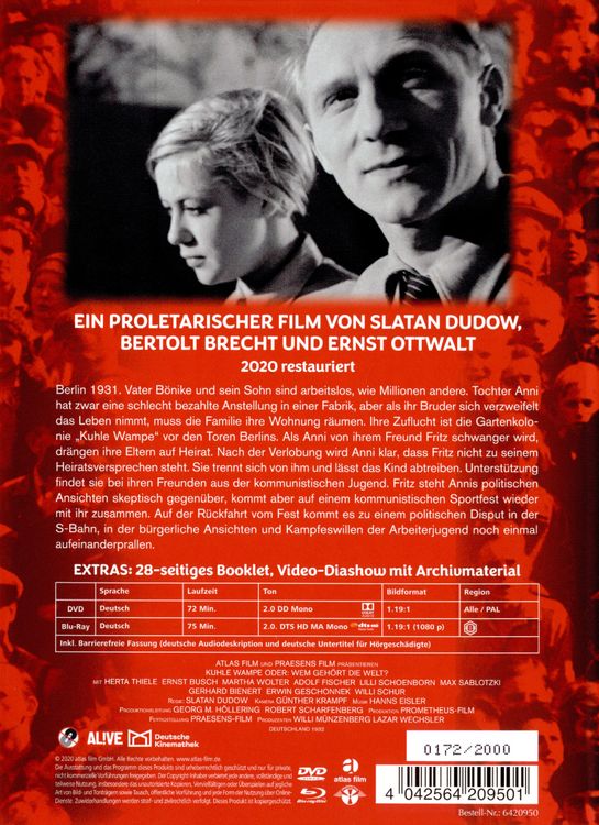 Produktbild: Kuhle Wampe oder: Wem geh&ouml;rt die Welt? - limitiertes und nummeriertes Mediabook (+ DVD)