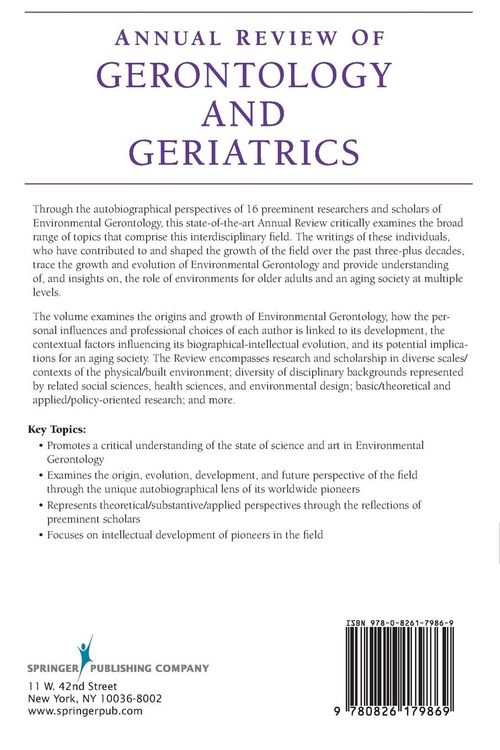 Produktbild: Annual Review of Gerontology and Geriatrics, Volume 38, 2018