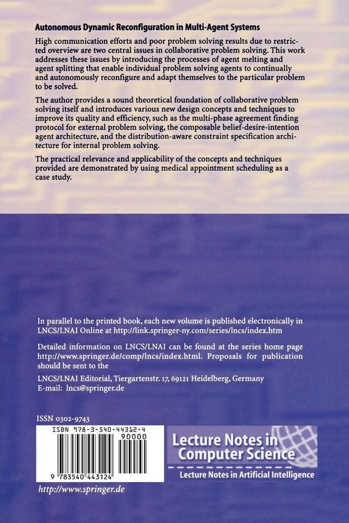 Produktbild: Autonomous Dynamic Reconfiguration in Multi-Agent Systems