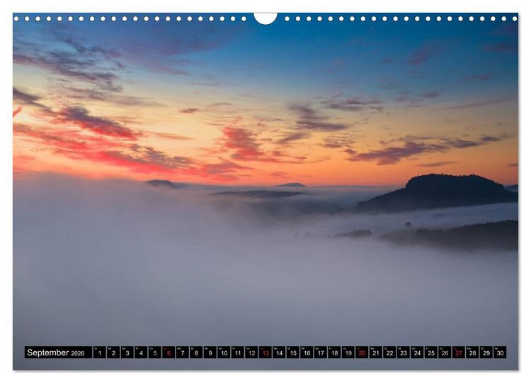 Produktbild: Nebelwelten S&auml;chsische Schweiz (Wandkalender 2026 DIN A3 quer), CALVENDO Monatskalender