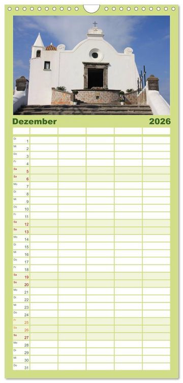 Produktbild: Familienplaner 2026 - Ischia mit 5 Spalten (Wandkalender, 21 x 45 cm) CALVENDO