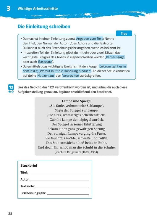 Produktbild: Klett 10-Minuten-Training Deutsch Aufsatz Inhaltsangabe 6. - 8. Klasse