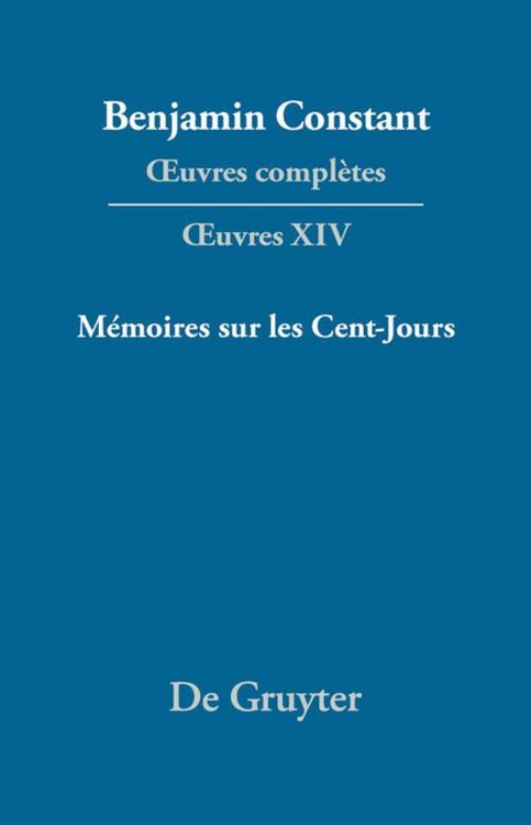 Produktbild: M&eacute;moires sur les Cent-Jours