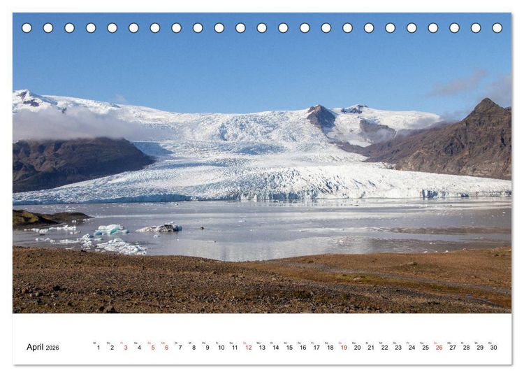 Produktbild: ISLAND Atemberaubende Natur aus Feuer und Eis (Tischkalender 2026 DIN A5 quer), CALVENDO Monatskalender
