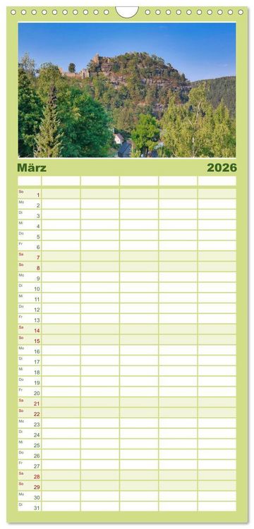 Produktbild: Familienplaner 2026 - Perlen der Oberlausitz mit 5 Spalten (Wandkalender, 21 x 45 cm) CALVENDO