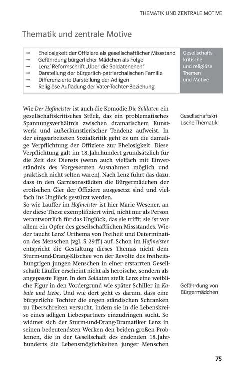 Produktbild: Klett Lekt&uuml;rehilfen J. M. R. Lenz, Der Hofmeister/Die Soldaten