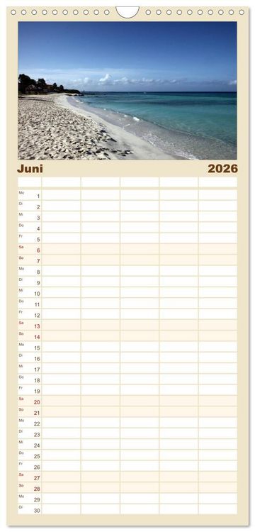 Produktbild: Familienplaner 2026 - Urlaubstr&auml;ume mit 5 Spalten (Wandkalender, 21 x 45 cm) CALVENDO