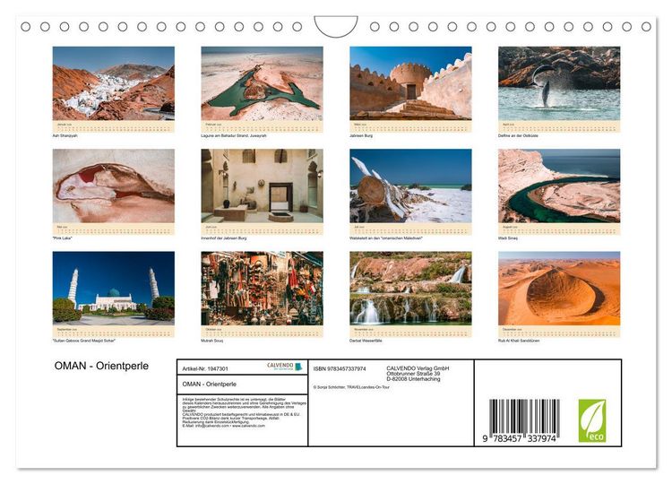 Produktbild: OMAN - Orientperle (Wandkalender 2026 DIN A4 quer), CALVENDO Monatskalender
