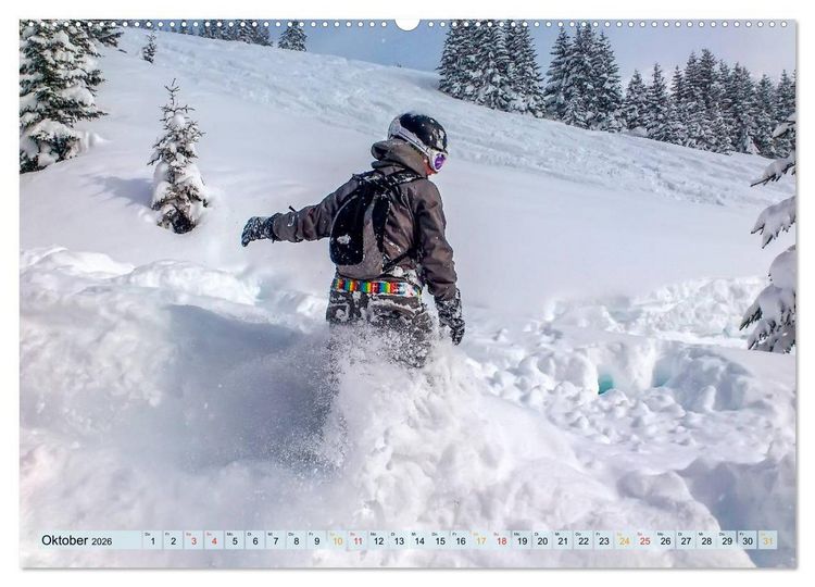 Produktbild: Snowboarden - ein St&uuml;ck Freiheit (Wandkalender 2026 DIN A2 quer), CALVENDO Monatskalender