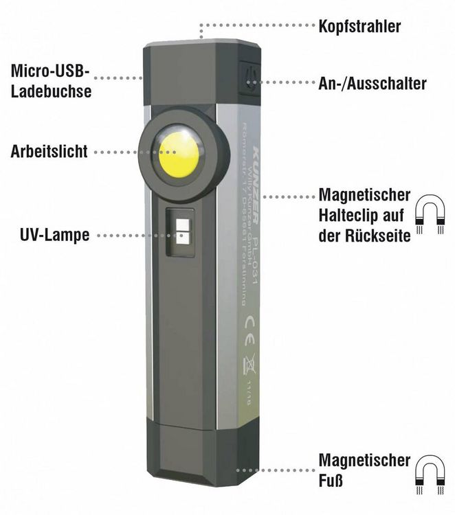 Produktbild: Kunzer PL-031 LED Arbeitsleuchte akkubetrieben