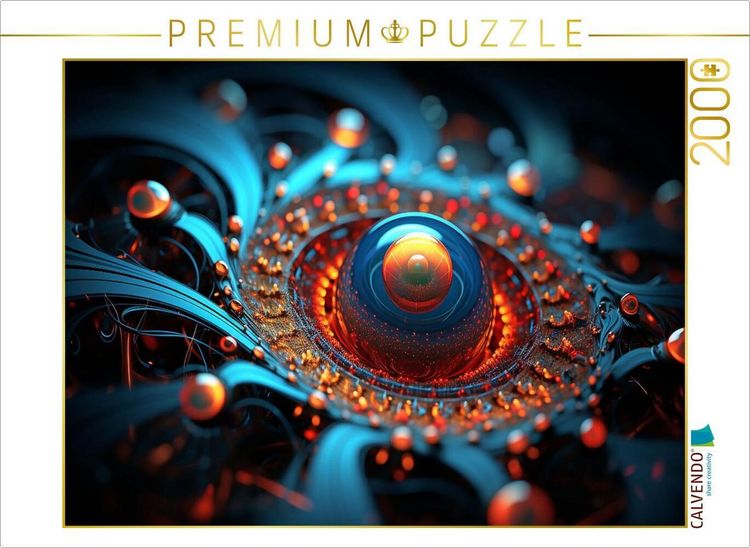Produktbild: CALVENDO Puzzle Fraktal kombiniert mit Planetensystem | 2000 Teile Lege-Gr&ouml;&szlig;e 90x67cm Foto-Puzzle f&uuml;r gl&uuml;ckliche Stunden
