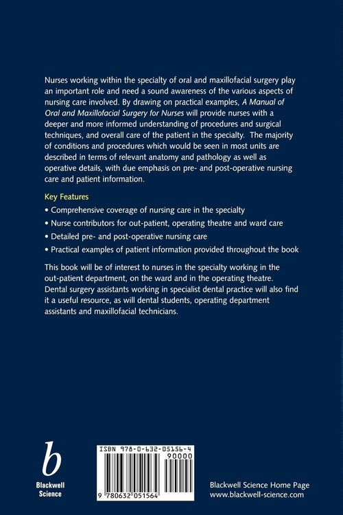 Produktbild: A Manual of Oral and Maxillofacial Surgery for Nurses