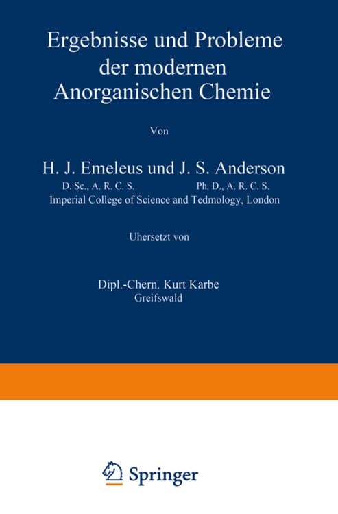 Produktbild: Ergebnisse und Probleme der Modernen Anorganischen Chemie