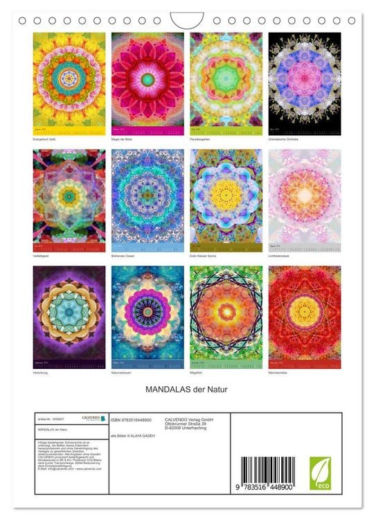 Produktbild: MANDALAS der Natur (Wandkalender 2026 DIN A4 hoch), CALVENDO Monatskalender