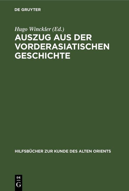 Produktbild: Auszug aus der vorderasiatischen Geschichte