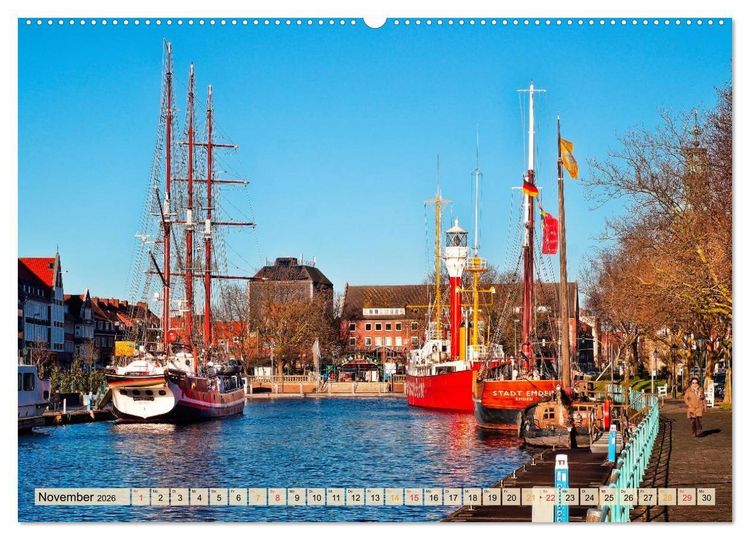 Produktbild: Sch&ouml;ne H&auml;fen in Deutschland von Greetsiel bis Lindau (Wandkalender 2026 DIN A2 quer), CALVENDO Monatskalender