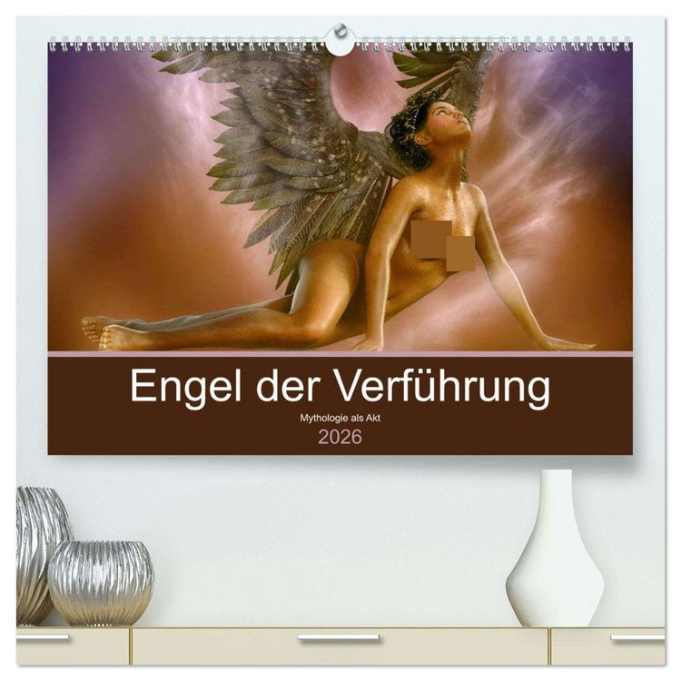 Produktbild: Engel der Verf&uuml;hrung - Mythologie als Akt (hochwertiger Premium Wandkalender 2026 DIN A2 quer), Kunstdruck in Hochglanz