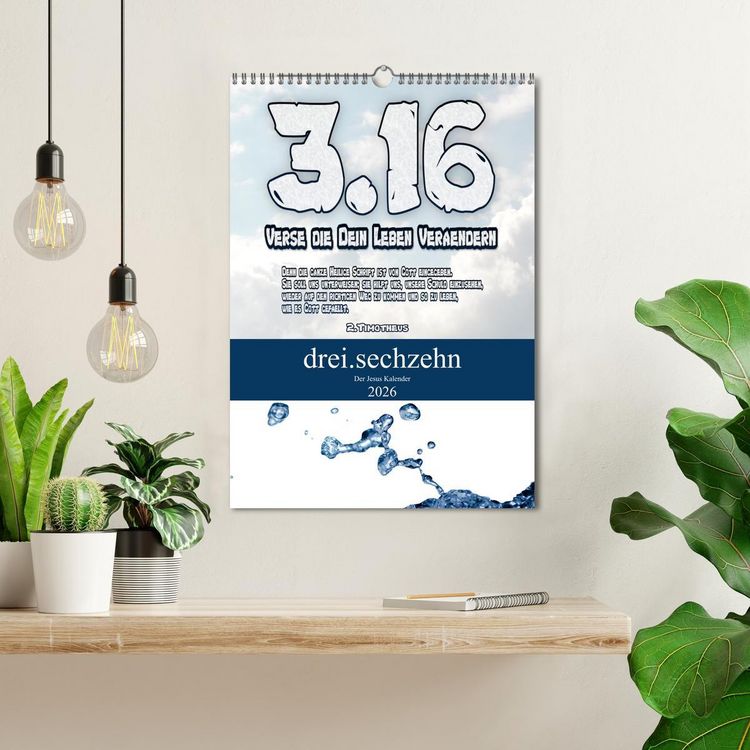 Produktbild: drei.sechzehn - Der Jesus Kalender (Wandkalender 2026 DIN A3 hoch), CALVENDO Monatskalender