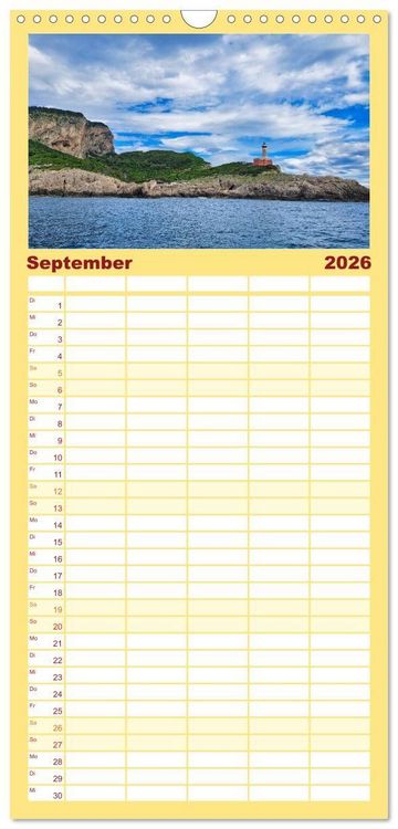 Produktbild: Familienplaner 2026 - Faszinierendes Capri mit 5 Spalten (Wandkalender, 21 x 45 cm) CALVENDO