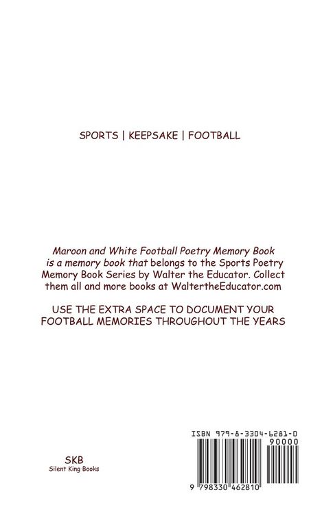 Produktbild: Maroon and White Football Poetry Memory Book