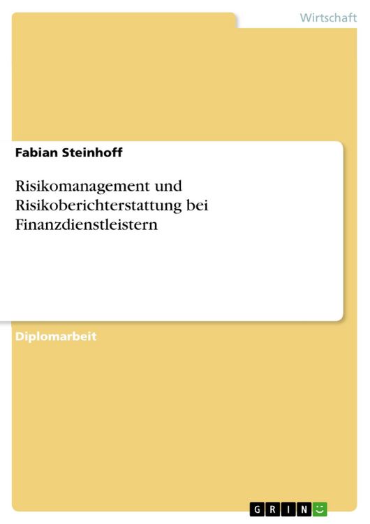 Produktbild: Risikomanagement und Risikoberichterstattung bei Finanzdienstleistern