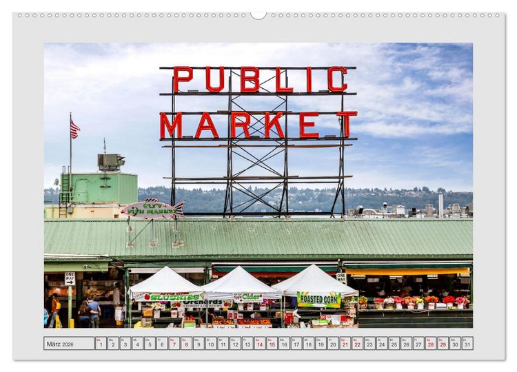 Produktbild: SEATTLE Unvergessliche Tour durch die Stadt und das Umland (hochwertiger Premium Wandkalender 2026 DIN A2 quer), Kunstdruck in Hochglanz