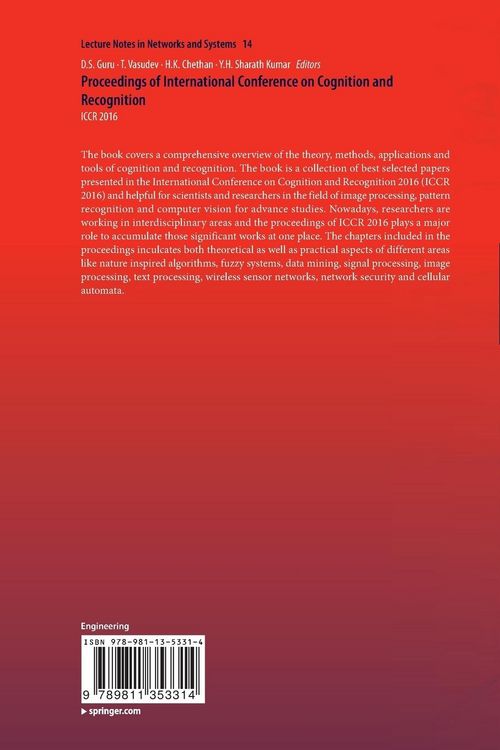 Produktbild: Proceedings of International Conference on Cognition and Recognition