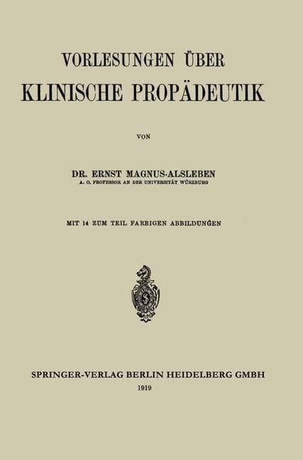 Produktbild: Vorlesungen &uuml;ber Klinische Prop&auml;deutik