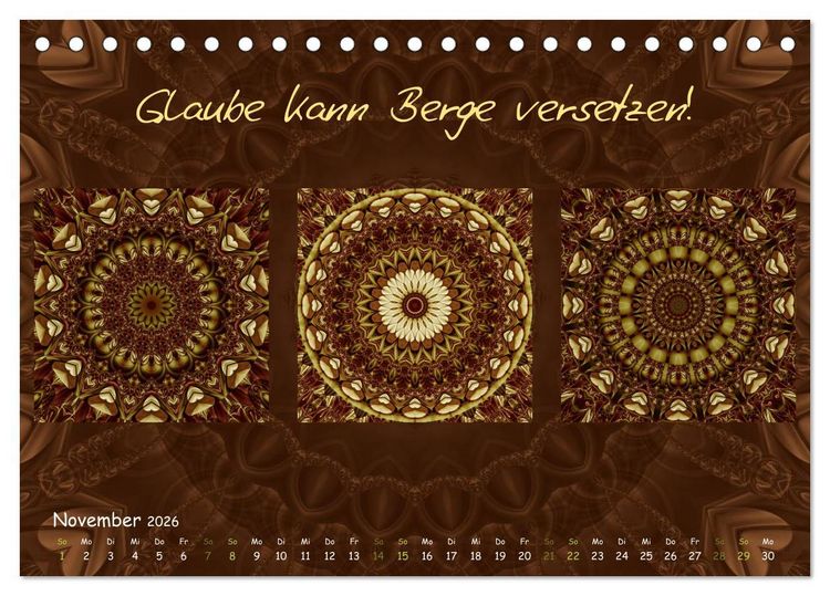 Produktbild: Mandala Trilogien (Tischkalender 2026 DIN A5 quer), CALVENDO Monatskalender