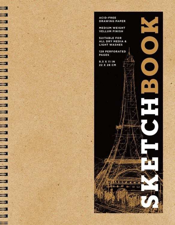 Produktbild: Sketchbook 8.5 x 11" Kraft Spiral Hardcover Mixed Media Sketchbook for Drawing