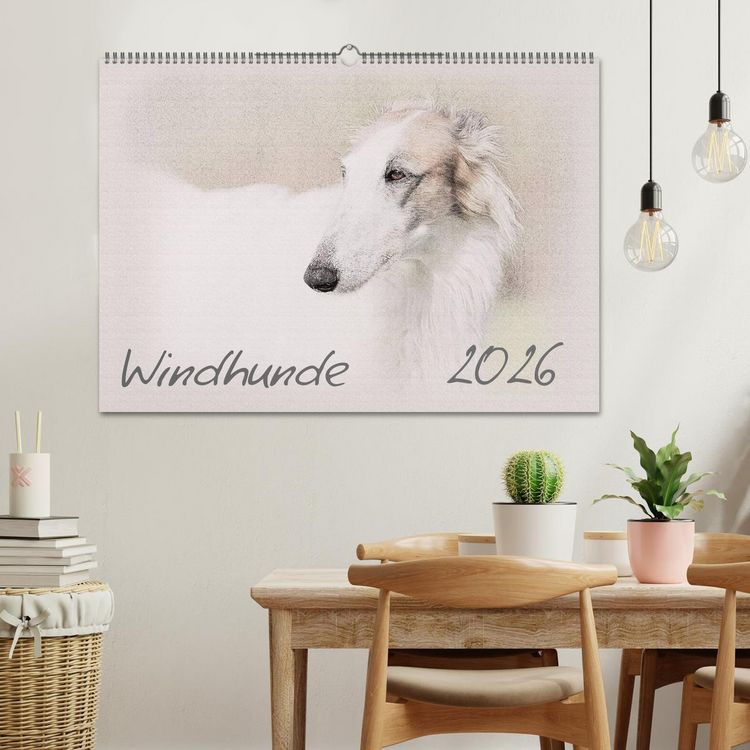 Produktbild: Windhunde 2026 (Wandkalender 2026 DIN A2 quer), CALVENDO Monatskalender