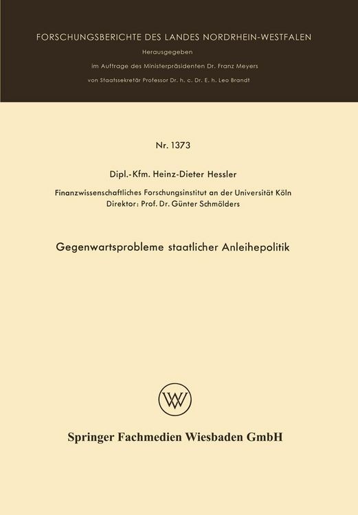 Produktbild: Gegenwartsprobleme staatlicher Anleihepolitik