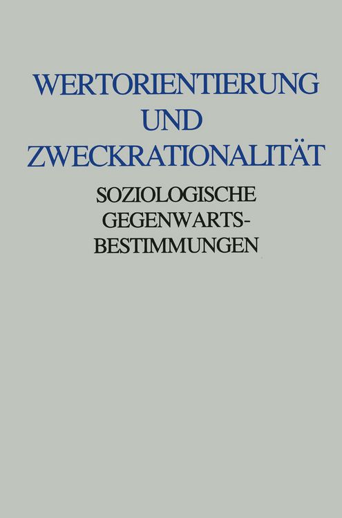 Produktbild: Wertorientierung und Zweckrationalit&auml;t