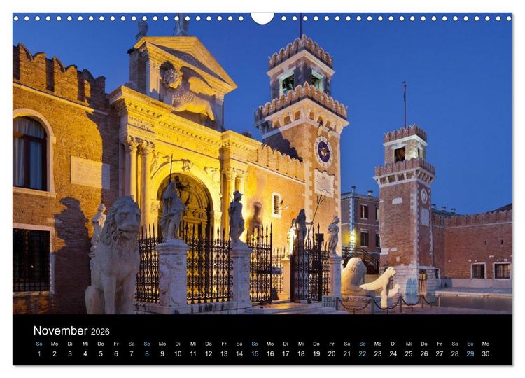 Produktbild: Venedig bei Nacht 2026 (Wandkalender 2026 DIN A3 quer), CALVENDO Monatskalender