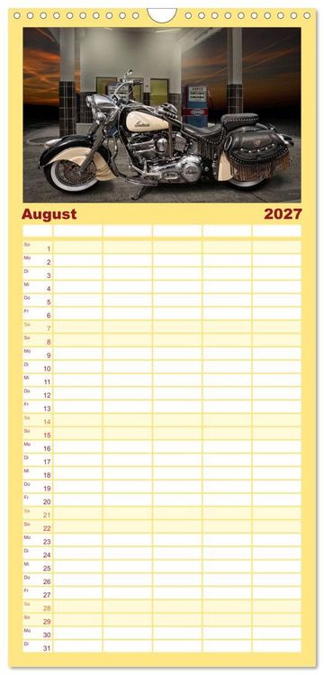 Produktbild: Familienplaner 2027 - Motorrad-Tr&auml;ume &ndash; Chopper und Custombikes mit 5 Spalten (Wandkalender, 21 x 45 cm) CALVENDO