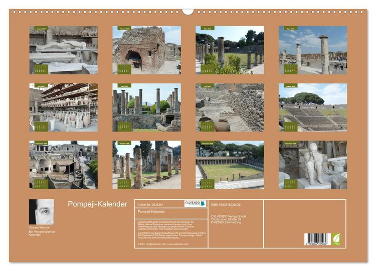 Produktbild: Pompeji-Kalender (Wandkalender 2026 DIN A2 quer), CALVENDO Monatskalender