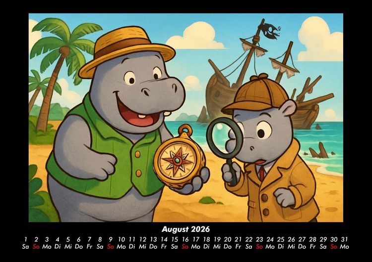 Produktbild: Sash & Sashito - Detektivmission durchs Jahr 2026 Fotokalender DIN A3