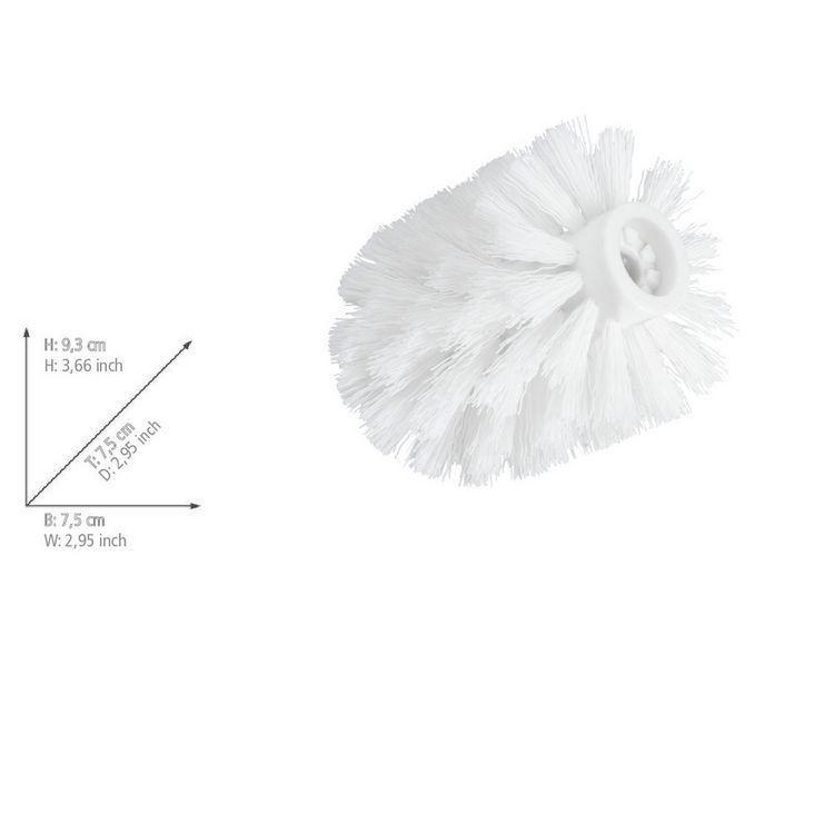 Produktbild: Ersatzb&uuml;rstenkopf 4er, wei&szlig;, Kunststoff, &Oslash;7,5cm, f&uuml;r alle g&auml;ngigen WC-Garnituren