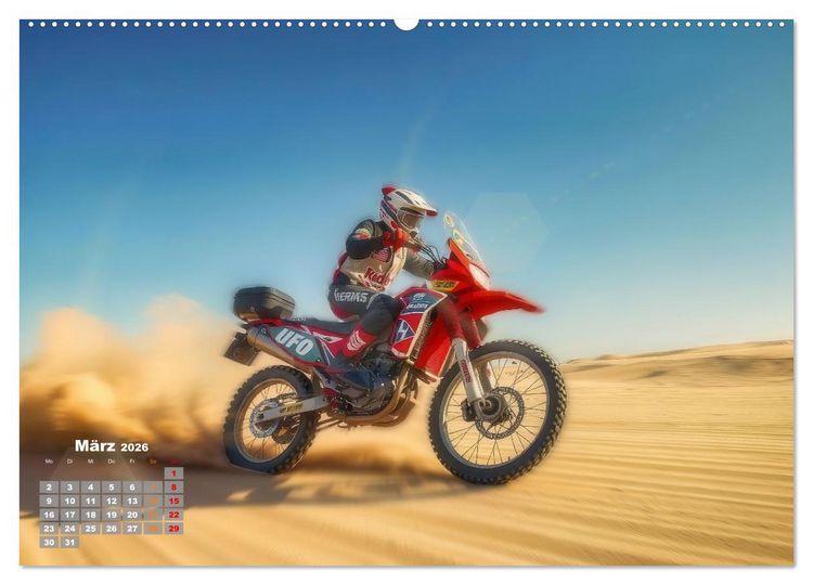 Produktbild: W&uuml;stenrallye Dakar Motorrad (Wandkalender 2026 DIN A2 quer), CALVENDO Monatskalender